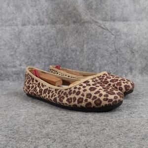 Dawgs Shoes Womens 7 Ballet Flats Slip On Fashion Leopard Print Casual Comfort